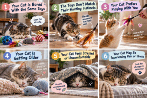 Cat not interested in a toy, reasons cats stop playing